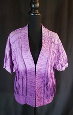 Requirements Crinkle Ruffle Jacket, Purple, Small