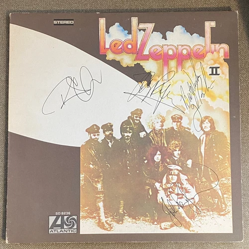 Led Zeppelin II 1974, Atlantic SD 8236 RCA Club LP SIGNED BY ALL 4 MEMBERS.