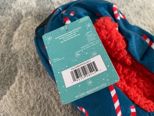 Disney Stitch Slipper Socks Woman’s Size 4-10 Snuggle Toes Christmas Candy Cane - Picture 6 of 6