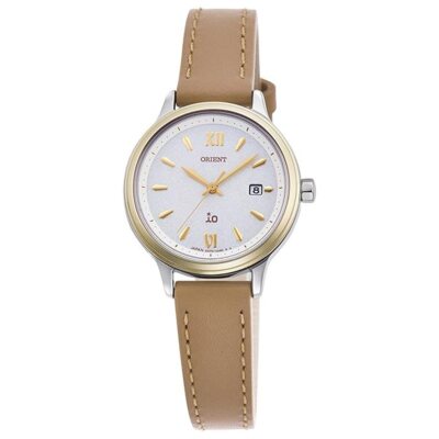ORIENT iO Natural & Plain RN-WG0420S Solar Watch Camel Leather Band 27.6mm NEW