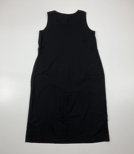 Studio C Plus Size 22W Black Sleeveless Maxi Dress Linen Blend Strawberry Design - Picture 2 of 11