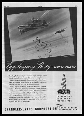 1945 Chandler Evans South Meriden Connecticut USAAF Photo Boeing B-29 Print Ad