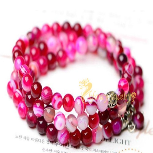 6mm 108 red sardonyx bracelet Hand Stone Chaplet Buddha Women Natural stone - Picture 3 of 7