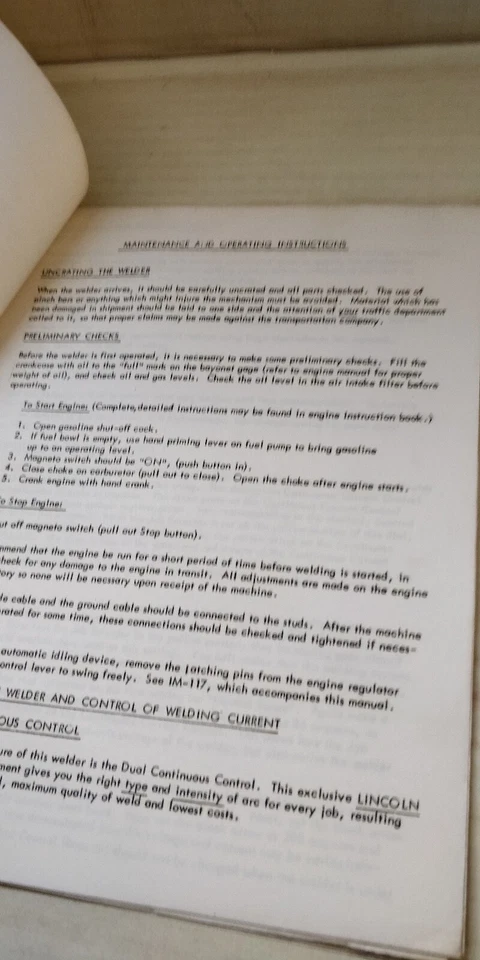 Lincoln IM-170-B 1954 soldador manual de instrucciones ~ DC-350-AK Foto 3 de 4