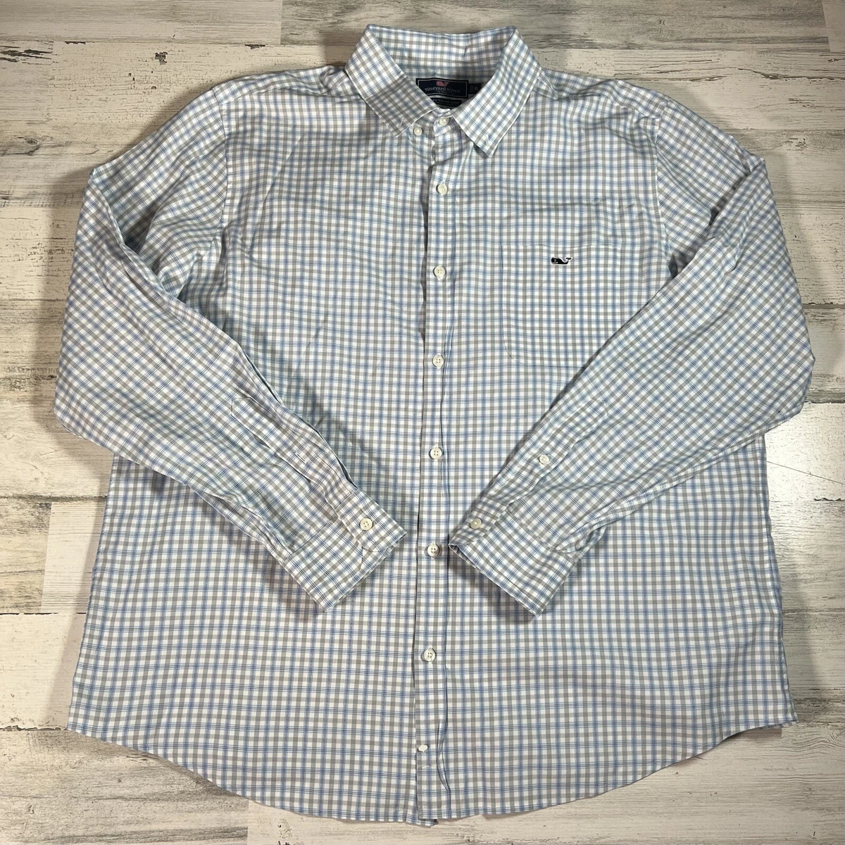 Vineyard Vines Men s Slim Fit Tucker Shirt Button Long Sleeve Size XL Blue