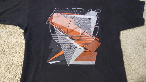 Men's Adidas Classic TREFOIL LOGO T-Shirt Size L Black Graphic Red White NICE! - Picture 2 of 4