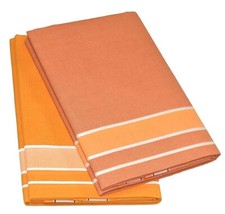 Men's Cotton Dhoti/Kerala Style Dhoti, 2.0 mtr Kaavi  Golden Yellow, Set of 2 