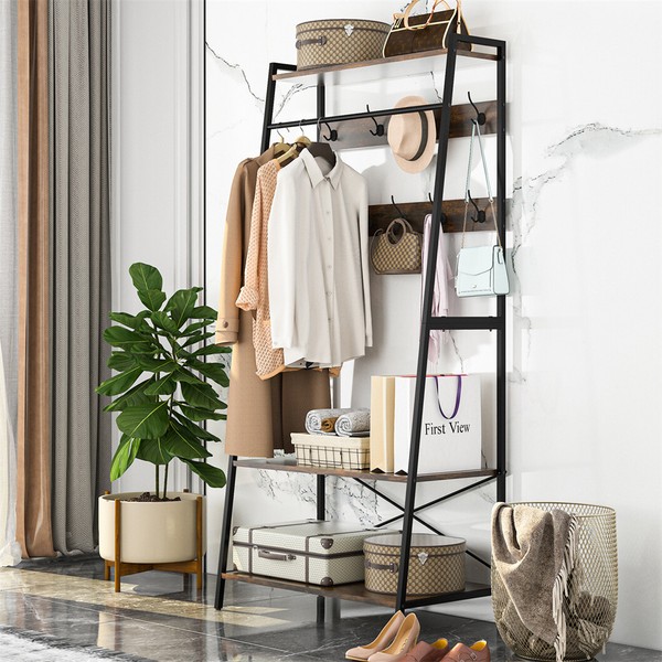 KleiderstÄNder GarderobenstÄNder Offener Holz & Metall HäNgeregal Ankleidezimmer-image
