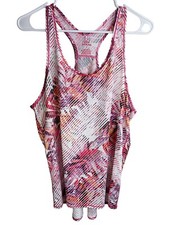 1441. Prana Racerback Striped Floral Athletic Tank Top Sz L