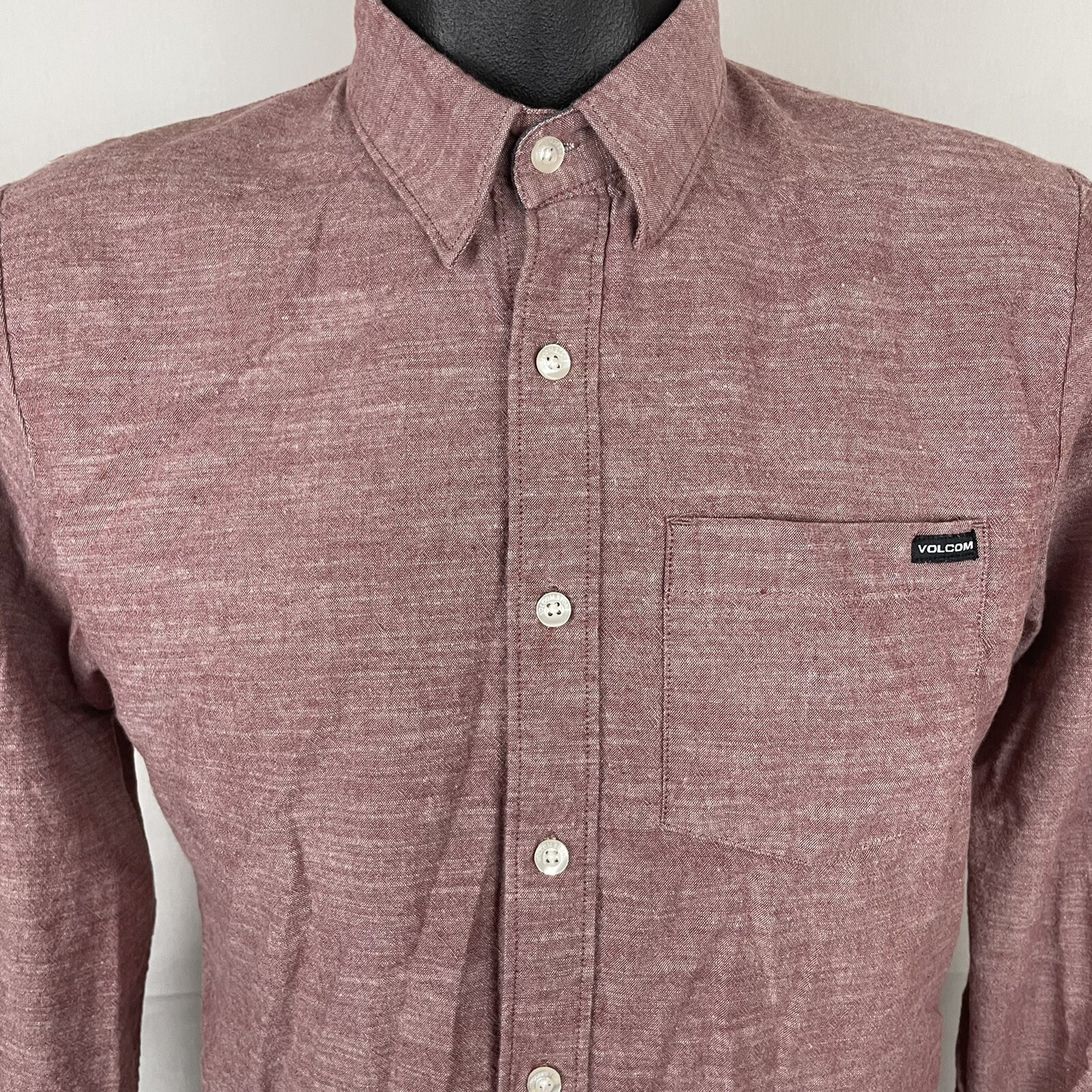 Volcom Long Sleeve Button Down Collared Shirt Siz… - image 3