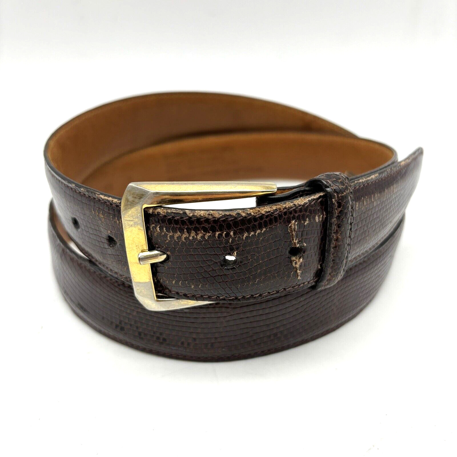 Trafalgar TX095 Brown Java Lizard Leather Dress B… - image 2