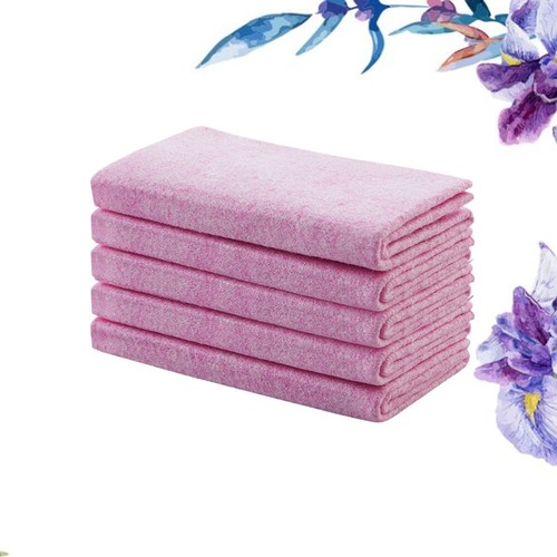 5pcs Absorbent Dish Cleaning Cloths for Kitchen Fiber Violet