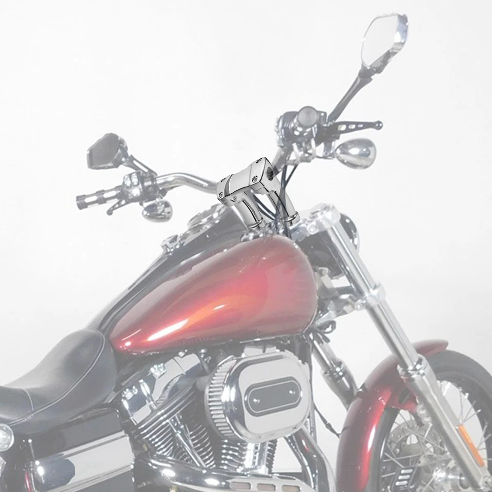 Elevador de manillar cromado de 4" barra de 1,25" apto para Harley Softail Fatboy Dyna Low Rider Foto 2 de 4