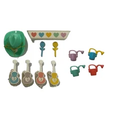 VTG Tyco Quints Accessories Lot Of 12pc Rocking Horse/ Bathroom Garden Play sets