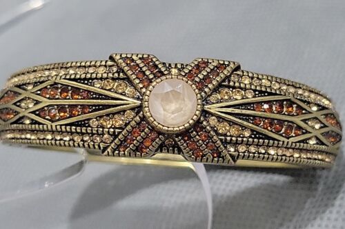 Heidi Daus antik konisch x gold Kristallarmreif Armband rosa, bernsteinrot - Bild 1 von 6