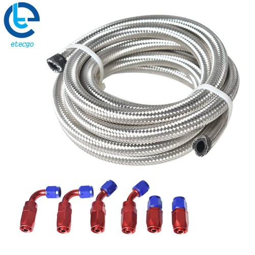 Kit de ajuste extremo de manguera de combustible trenzado de 10 pies y manguera giratoria 4 AN 6AN 8AN 10AN - Imagen 10 de 12