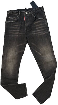 DSQUARED2 Black Jeans LIMITED EDITION Distressed,Stretch,Washed Size 56/42  Inch