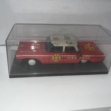 Tin Toy Car Fire Dept Fire Chief Sedan F/S ASC Ultra Rare Very Hard To Find Rare