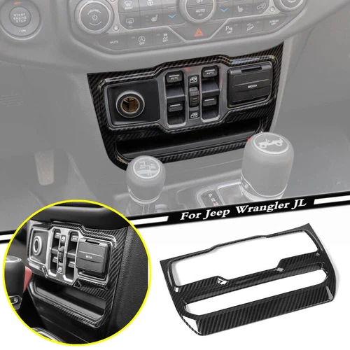 1P Window Control Cover Trim For Jeep Wrangler JL 18-23 Accessories Carbon Fiber - Picture 1 of 8