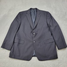 Haggar Suit Up System Blazer Mens 48L Dark Blue Striped Suit Jacket Sport Coat