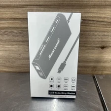 Hiearcool USB C Pro Hub, USB-C Laptop Docking Station 11-1 Triple Display Silver