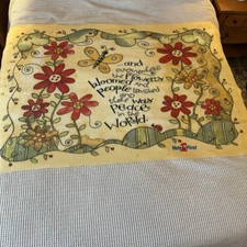 Fleece Blanket Vets One Flower Inspirational Saying 64x41”