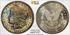 1880-S MORGAN DOLLAR $1 SILVER PCGS MS64 MONSTER RAINBOW TONED TRUEVIEW (D294)
