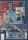 XE71448 Belgium art & Titanic FDC cancel sheets XXL used