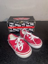 Baby Vans-Vans Authenic  Size UK4-Red Fabric