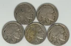 1928 1930 1936 1937 1937-D Buffalo Nickel Lot of 5 (720)