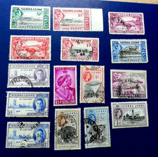 Stamps Sierra Leone 1938-1956 lot small collection bundle stamps sellos