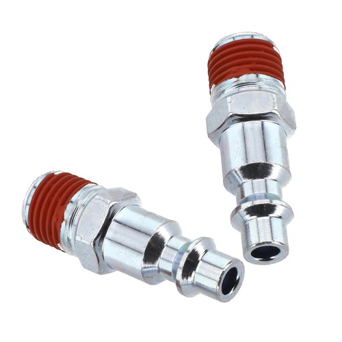 Metall 1/4 NPT Stecker Luftschlauch Adapter Verbinder für Kompressor (2er Set) - Bild 3 von 12