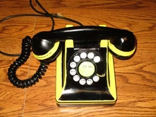 Vintage Bell Systems F1 Black  ROTARY TELEPHONE Circa 1940’s-Art Deco