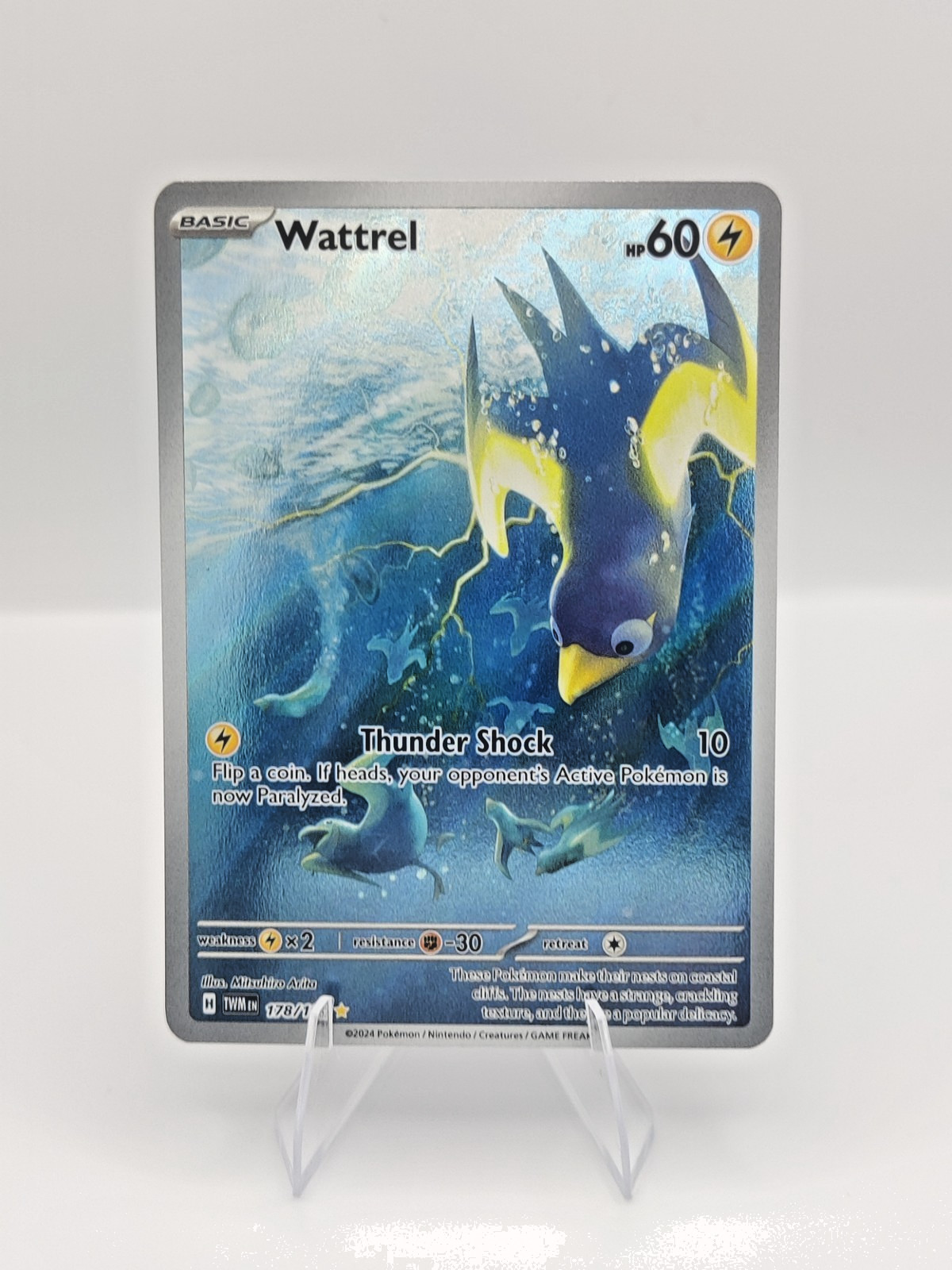 Wattrel 178/167 - Pokemon Twilight Masquerade Illustration Rare IR Full Art NM