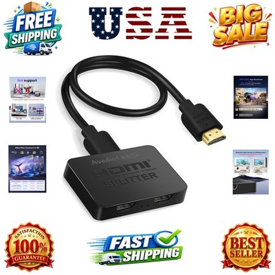 8K HDMI Splitter 1 in 2 Out w/ 4ft 8K Hdmi Cable Not Extended Display, Mirror...