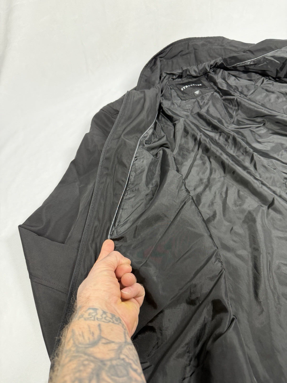 Structure Black Polyester Lightweight Full Zip Ja… - image 9