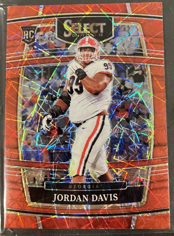 2022 Panini Select Draft Picks - Concourse Jordan Davis #80 Red Lazer Prizm (RC)