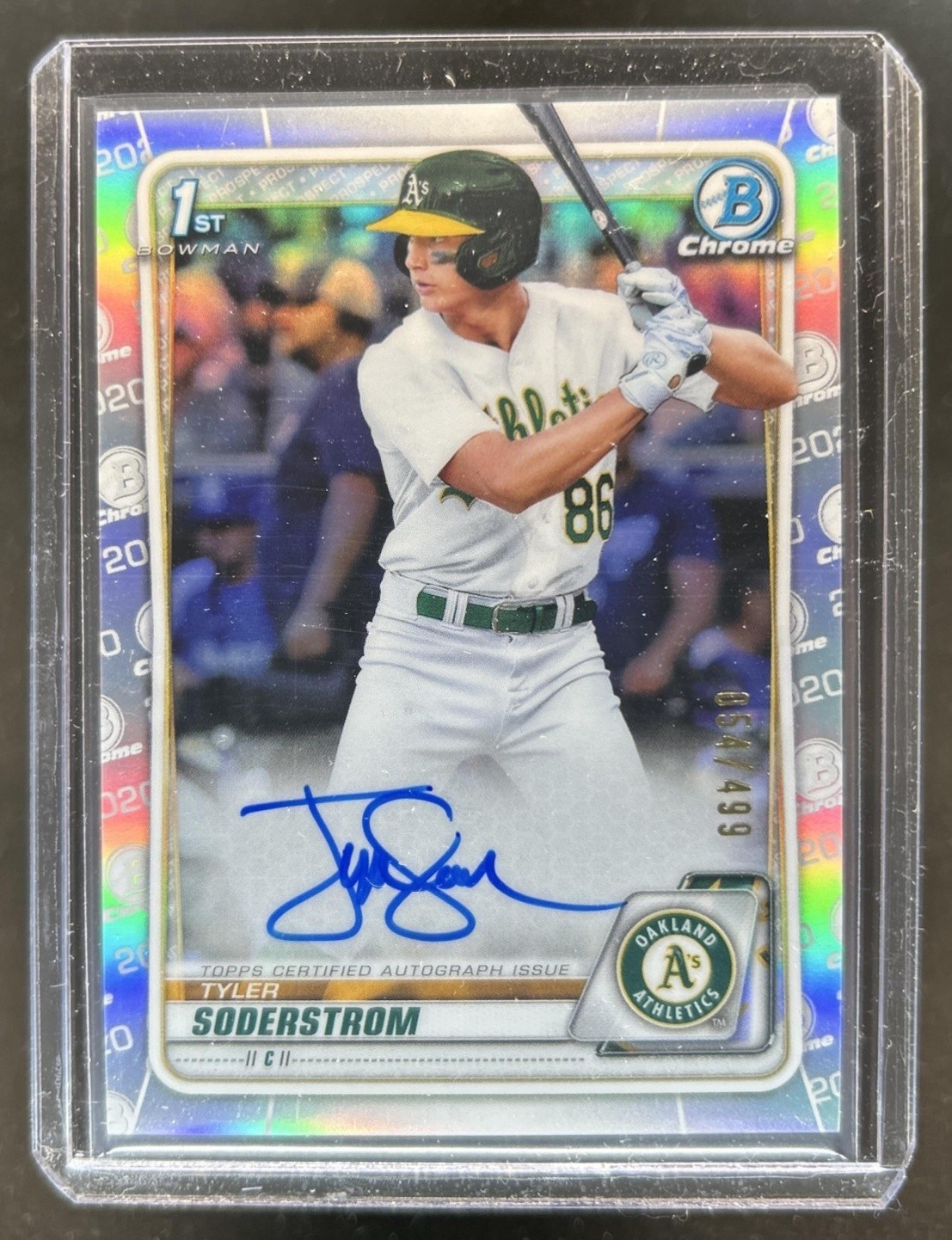 2020 Bowman Draft Tyler Soderstrom Chrome Auto Refractor #/499 Athletics