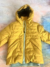 Wedze Kids Yellow Hooded Insulated Puffer Ski Jacket Unisex Kids Size P/S