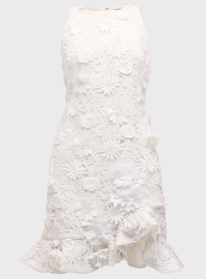 Cynthia Rowley Cascade 3D Blooming Lace Cocktail Mini Dress White Size 6  NWT | eBay