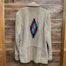 Used OLD Schott suede leather jacket Chimayo pattern Made in USA