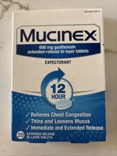 Mucinex 12-Hour Chest Congestion Expectorant Tablets - 20 Count Exp-10/26