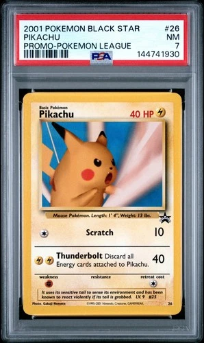 2001 Pokemon WOTC Black Star Promos Pokemon League Pikachu PSA 7 Near Mint #26