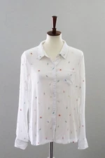RAILS Popsicle Kate Button Down Shirt : White - Women’s XL Extra Large