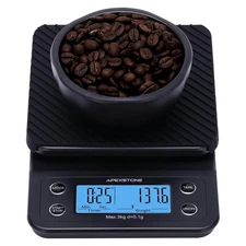 Compact Espresso Coffee Scale with Timer for Perfect Pour Over (Batteries Includ