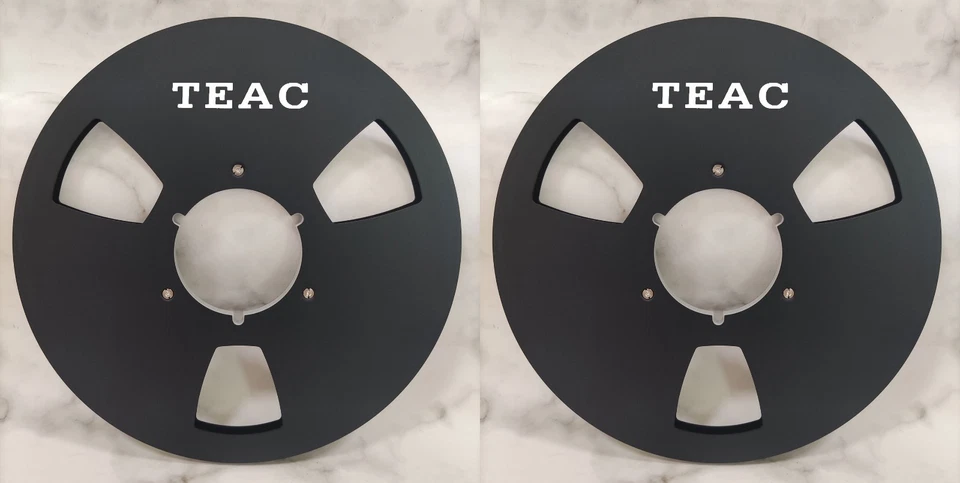 Un par de carretes de cinta plateados TEAC de 10,5"" carrete de aluminio de alta calidad Foto 2 de 4