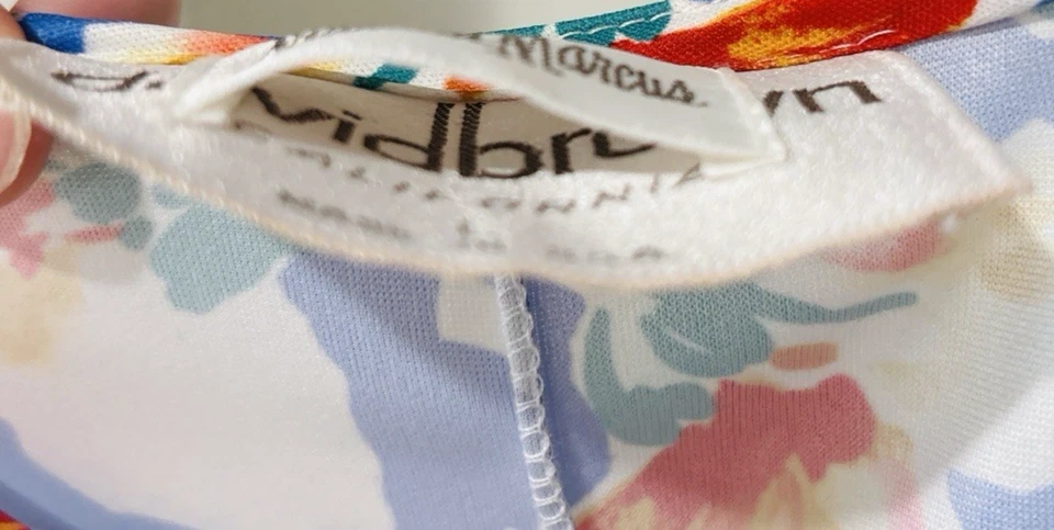 Vintage David Brown California Dress Womens Large Floral 70s 80s Kaftan Caftan - Image 3 of 4