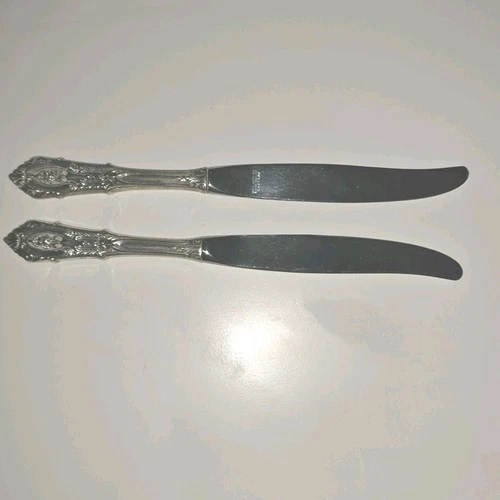 Wallace Rose Point Sterling Silver (.925) Handle Knives - TWO knives