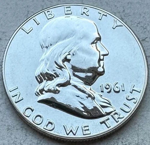 1961 Proof Franklin Half Dollar 90% Silver-INV#8468