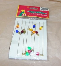 Vintage 3 Ft. Mini Tree Garland Villages Faux Christmas String Lights NEW